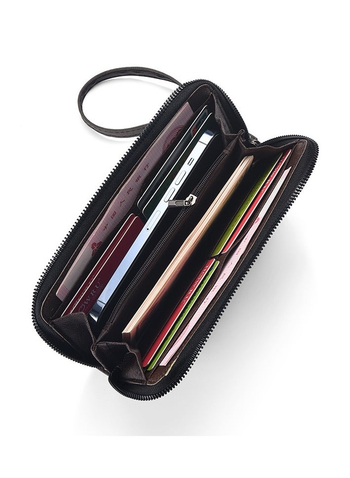 محفظة رجالية طويلة كاجوال متعددة الفتحات ومحفظة للعملات المعدنية ذات سعة كبيرة وحامل بطاقات بسحاب - Image 2