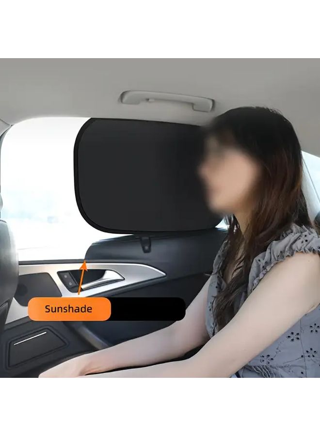 Universal Fit PVC Car Sunshade Curtain 2pcs Rear Seat Side Roll Up Sun Protection - Image 4