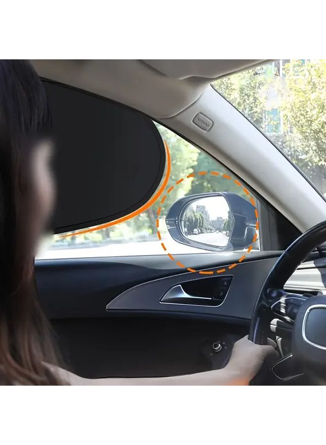 Universal Fit PVC Car Sunshade Curtain 2pcs Rear Seat Side Roll Up Sun Protection - Image 3