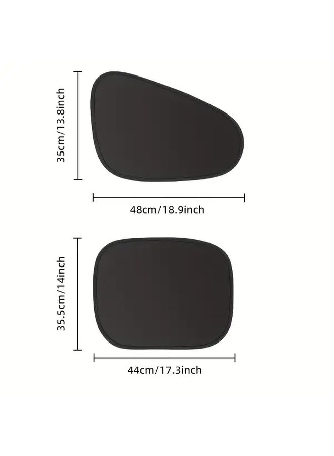 Universal Fit PVC Car Sunshade Curtain 2pcs Rear Seat Side Roll Up Sun Protection - Image 2