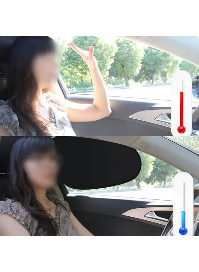 Universal Fit PVC Car Sunshade Curtain 2pcs Rear Seat Side Roll Up Sun Protection - Image 5