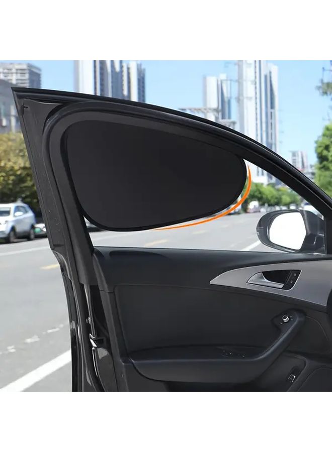 Universal Fit PVC Car Sunshade Curtain 2pcs Rear Seat Side Roll Up Sun Protection - Image 1