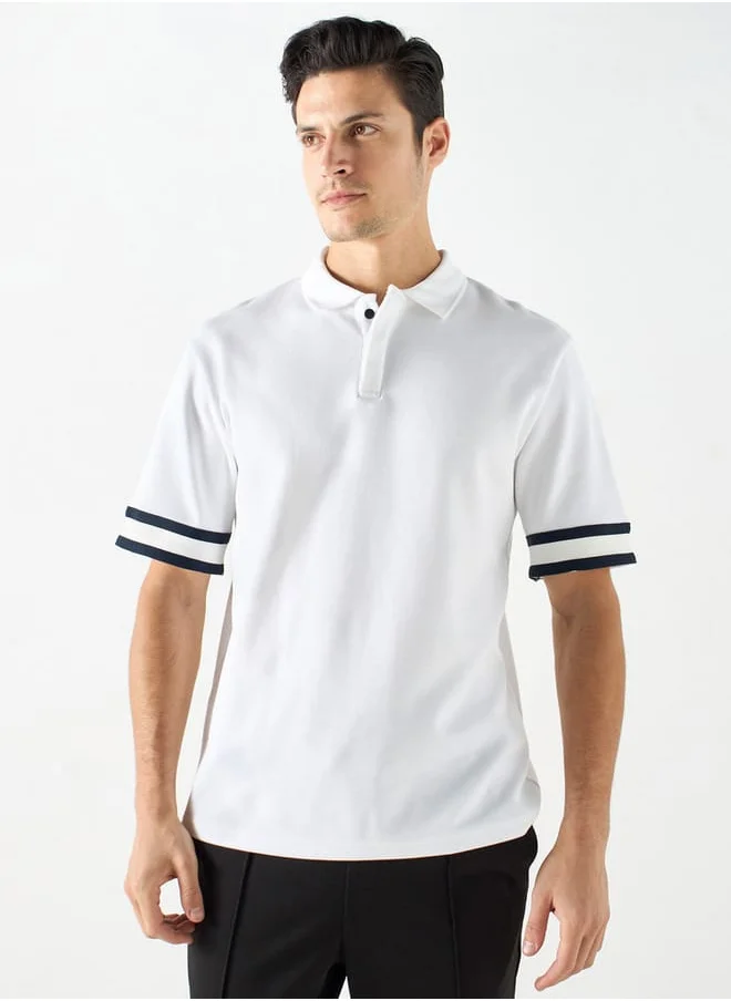 Iconic Iconic Solid Polo T-shirt with Short Sleeves
