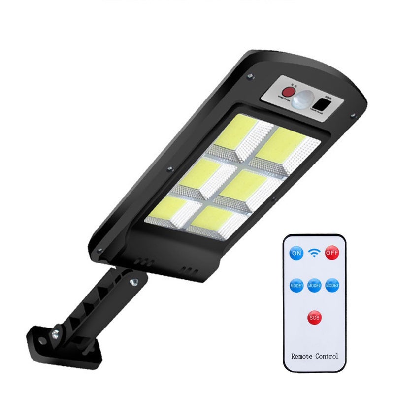 LED Solar Street Lights,Waterproof Intelligent Light Control System Adjustable Bracket Remote Sensing with 3 Modes for Garden, Street, Deck, Fence, Patio, Path - Image 1