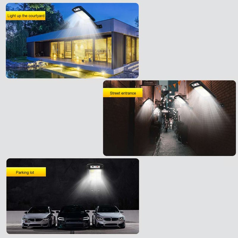 LED Solar Street Lights,Waterproof Intelligent Light Control System Adjustable Bracket Remote Sensing with 3 Modes for Garden, Street, Deck, Fence, Patio, Path - Image 4