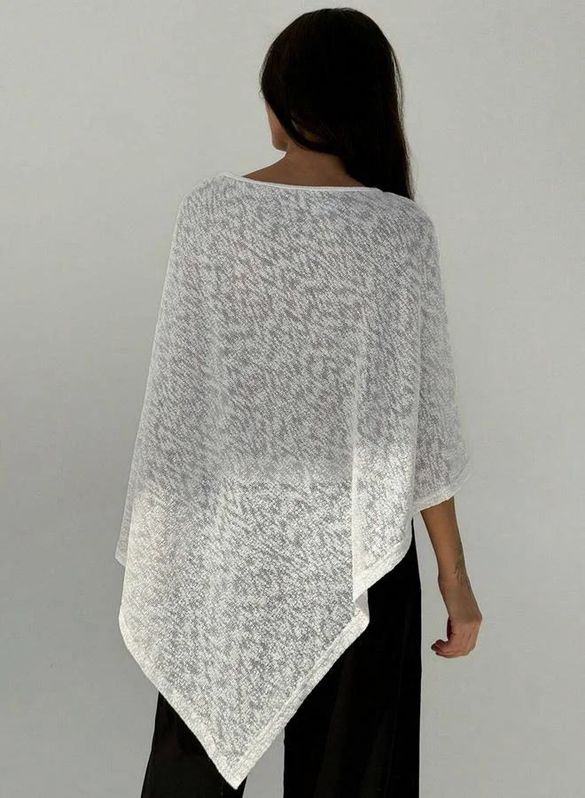 Take Two Women Solid Textured Round Neck Cape Top