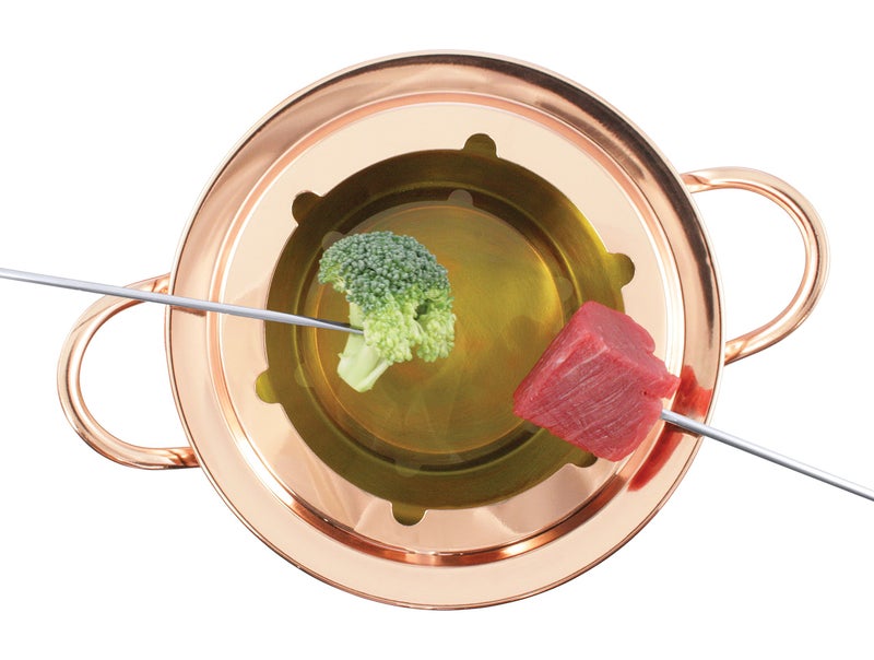 Swissmar Biel 11-Piece Copper-Plated Fondue Set – Hammered Finish – Ideal for Oil & Broth Cooking – Perfect for Entertaining, Kitchen Collections & Wedding Gifts – 2 Liter / 2.1 Quarts - Image 2