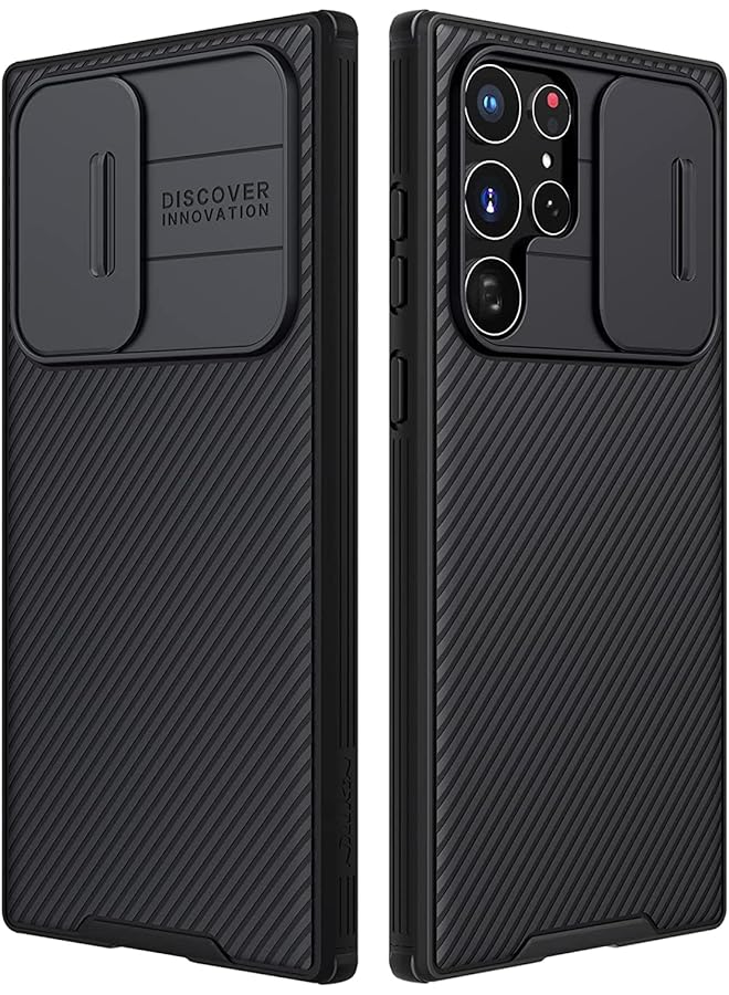 إيروريكس غطاء حافظة متوافق مع هاتف Samsung Galaxy S22 Ultra، غطاء حماية متطور مع غطاء كاميرا منزلقة، غطاء حماية رفيع لهاتف Galaxy S22 Ultra S22 Ultra باللون الأسود - Image 1