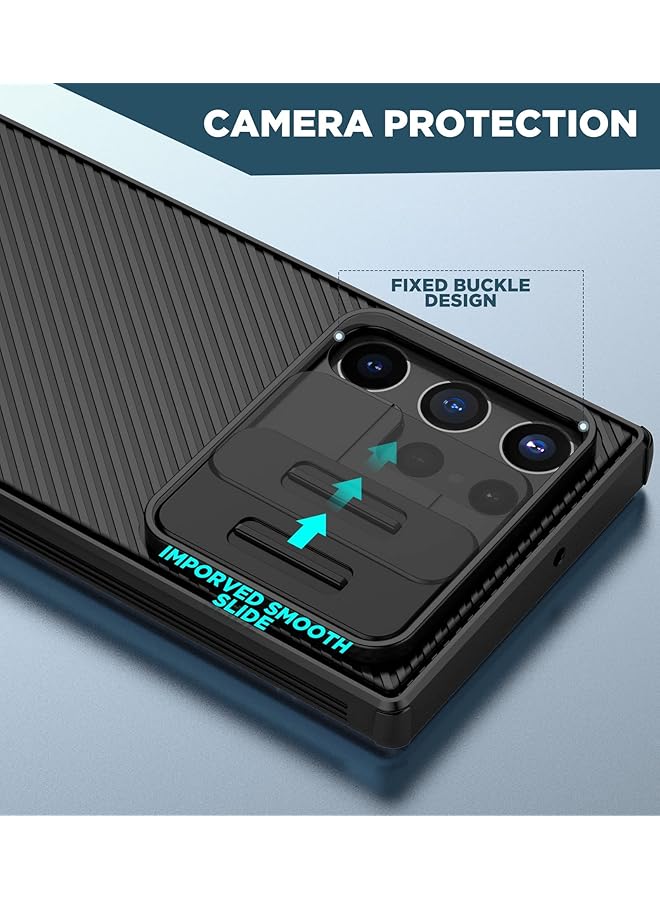 إيروريكس غطاء حافظة متوافق مع هاتف Samsung Galaxy S22 Ultra، غطاء حماية متطور مع غطاء كاميرا منزلقة، غطاء حماية رفيع لهاتف Galaxy S22 Ultra S22 Ultra باللون الأسود - Image 3
