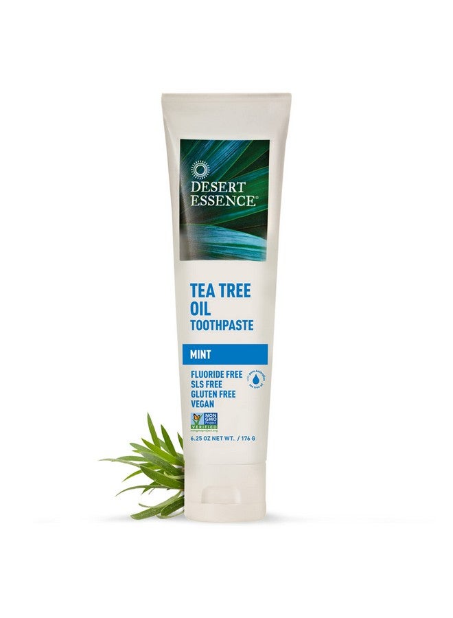 معجون أسنان زيت شجرة الشاي من ديزرت إيسنس - بنكهة النعناع - 18.75 أونصة (6.25 أونصة * عبوة من 3 قطع) - طعم منعش - ينظف الأسنان واللثة بعمق - يساعد في مكافحة البلاك - ملح البحر - زيت عطري نقي - صودا الخبز - Image 2