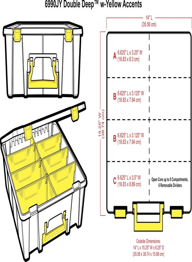 ArtBin 6990JY Super Satchel Double Deep Compartment Box - Art Storage with 8 Removable Compartments, Smart Closure for Craft Supplies (Yellow- Pack of 1) - Image 4