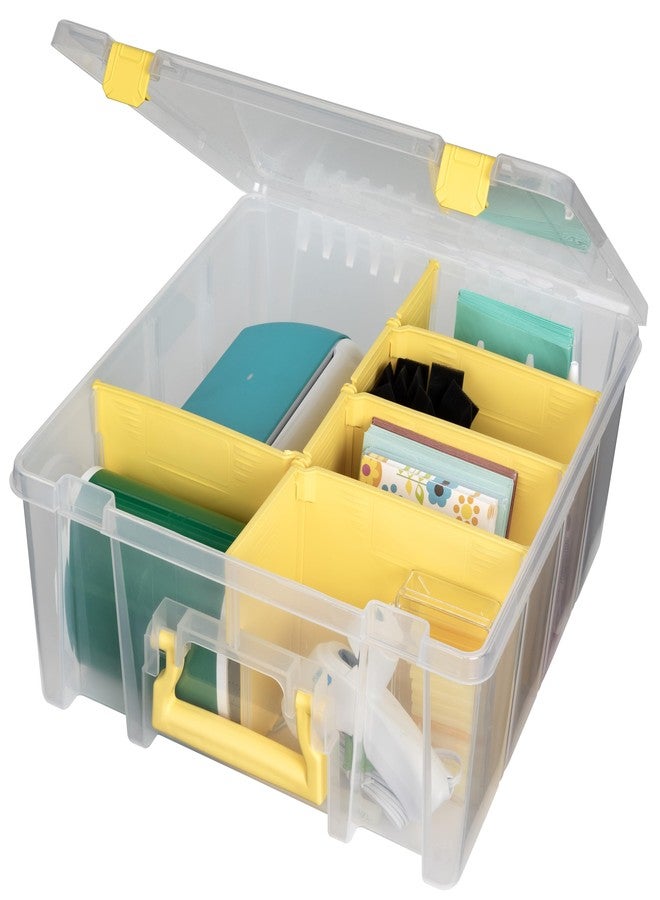 ArtBin 6990JY Super Satchel Double Deep Compartment Box - Art Storage with 8 Removable Compartments, Smart Closure for Craft Supplies (Yellow- Pack of 1) - Image 1