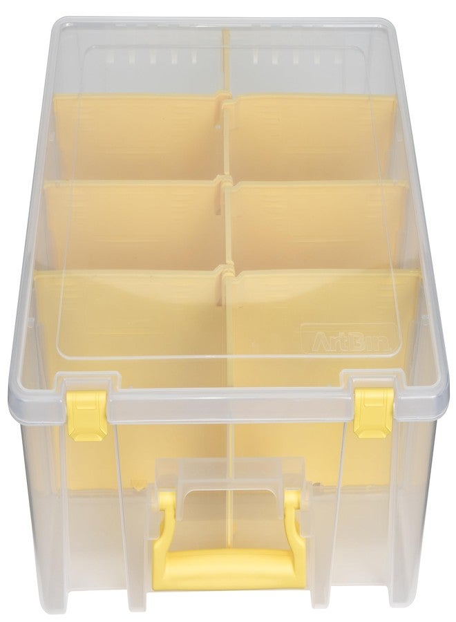 ArtBin 6990JY Super Satchel Double Deep Compartment Box - Art Storage with 8 Removable Compartments, Smart Closure for Craft Supplies (Yellow- Pack of 1) - Image 3