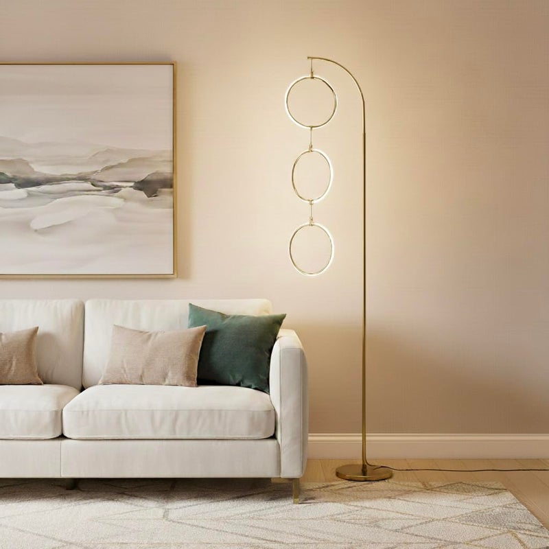 Brightech Nova 74 in. Antique Brass Industrial 3-Light LED Energy Efficient Floor Lamp with Built-in 3-Way Dimmer Function FL-NVA-BRS - Image 4