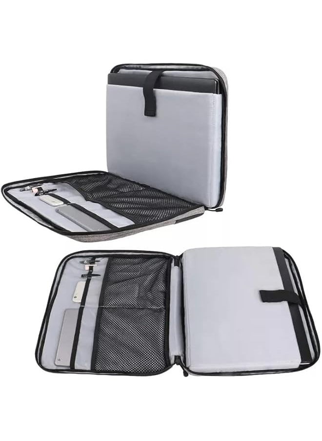 Luxeur Laptop Bag 15.6/16 Inch MacBook Pro M1 2022/16 Inch Huawei MateBook D 16/15.6 Inch Lenovo/MSI/Dell XPS 15 Notebook Laptop Case Water-Resistant Laptop Zipper Sleeve Protective Briefcase Grey  - Image 3