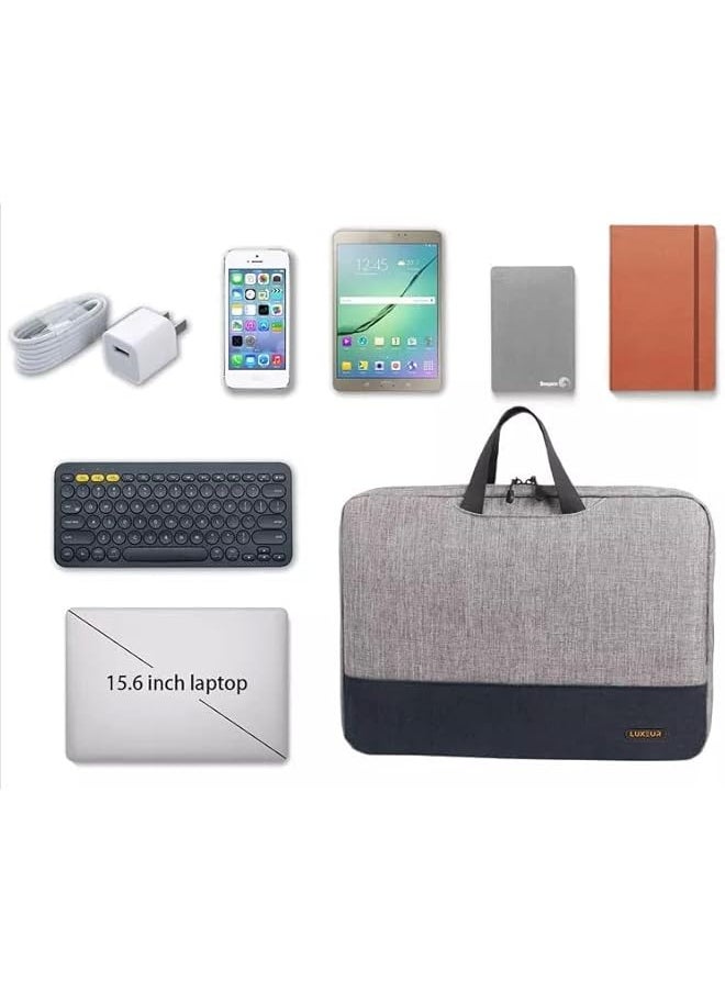 Luxeur Laptop Bag 15.6/16 Inch MacBook Pro M1 2022/16 Inch Huawei MateBook D 16/15.6 Inch Lenovo/MSI/Dell XPS 15 Notebook Laptop Case Water-Resistant Laptop Zipper Sleeve Protective Briefcase Grey  - Image 2