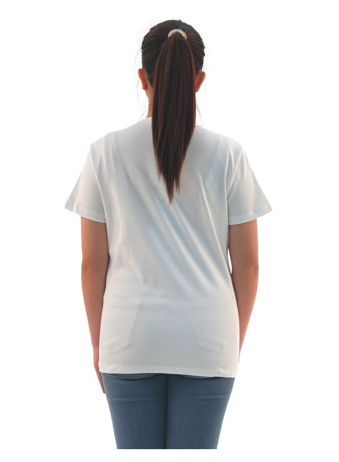 JOANNA JOANNA 193299 Women's Crew Neck Regular Fit Short Sleeve T-Shirt - White  - Image 3