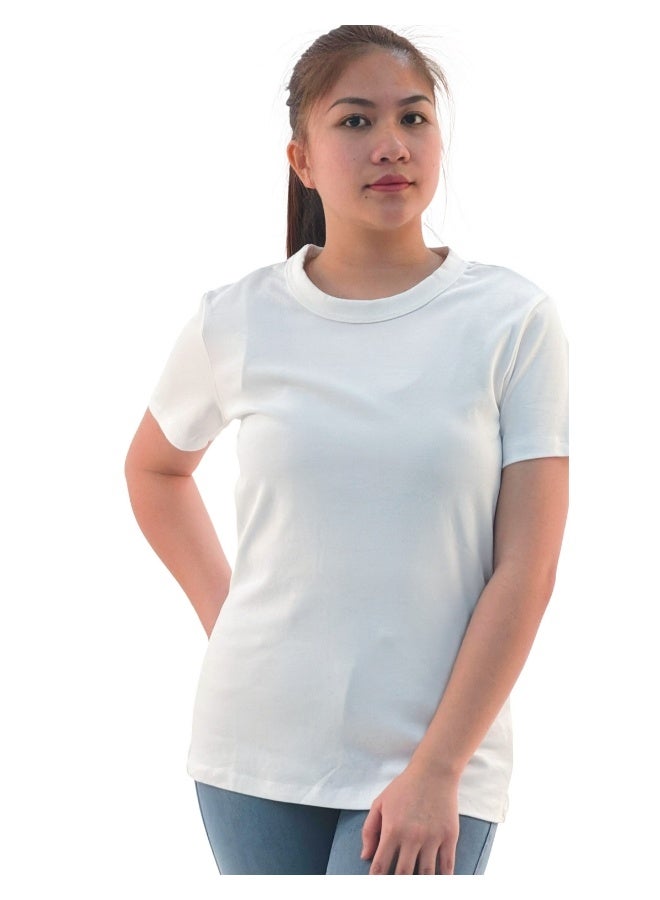 JOANNA JOANNA 193299 Women's Crew Neck Regular Fit Short Sleeve T-Shirt - White  - Image 1