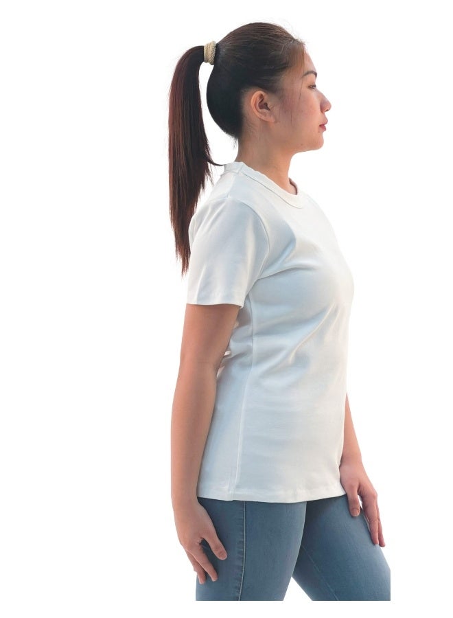 JOANNA JOANNA 193299 Women's Crew Neck Regular Fit Short Sleeve T-Shirt - White  - Image 2