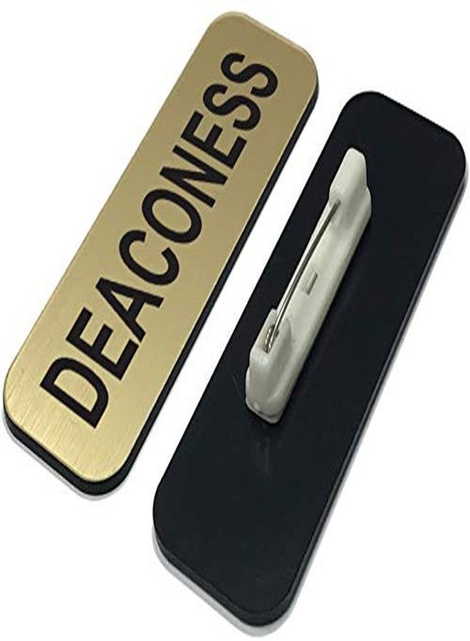 All Quality Badges Deaconess 1 x 3 Name Tag, Brushed Gold (3 Pack) - Image 2