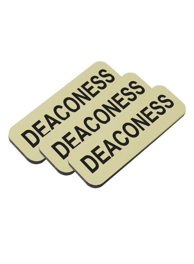 All Quality Badges Deaconess 1 x 3 Name Tag, Brushed Gold (3 Pack) - Image 1