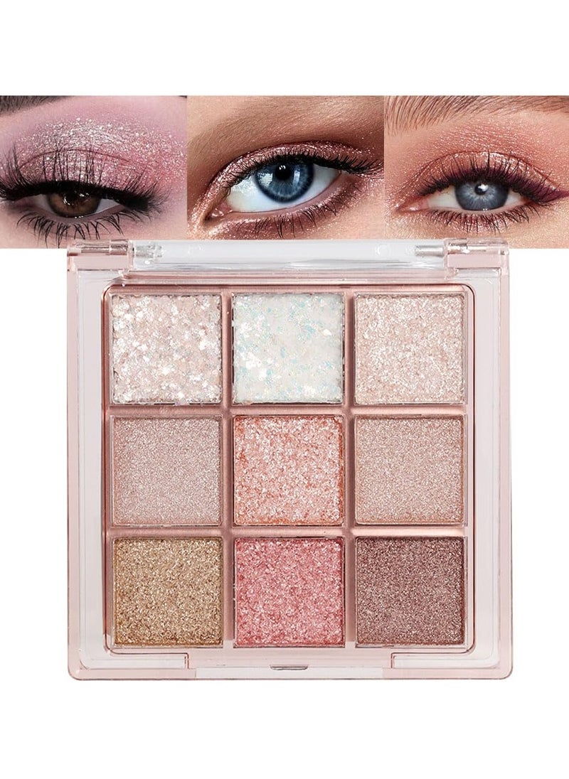 9Colors Eye Shadow Palette Makeup,Pink White Purple Gold Glitter&Shimmer&Sparkle Eyeshadow Palette,Warm Pastel Sparkly Eyeshadow Palette Highly Pigmented Naturing-Looking Long Lasting Waterproof - pzsku/Z5A5B197B7E331AE9ADA6Z/45/_/1716283726/5aa14c7b-6d32-49e2-8bcd-a8b726dd1ac0