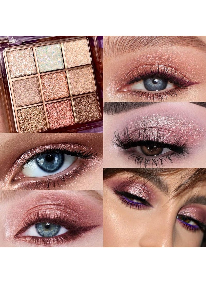 9Colors Eye Shadow Palette Makeup,Pink White Purple Gold Glitter&Shimmer&Sparkle Eyeshadow Palette,Warm Pastel Sparkly Eyeshadow Palette Highly Pigmented Naturing-Looking Long Lasting Waterproof - pzsku/Z5A5B197B7E331AE9ADA6Z/45/_/1716283729/18b89e9e-84b4-481e-ba26-6dbc963e8a6c