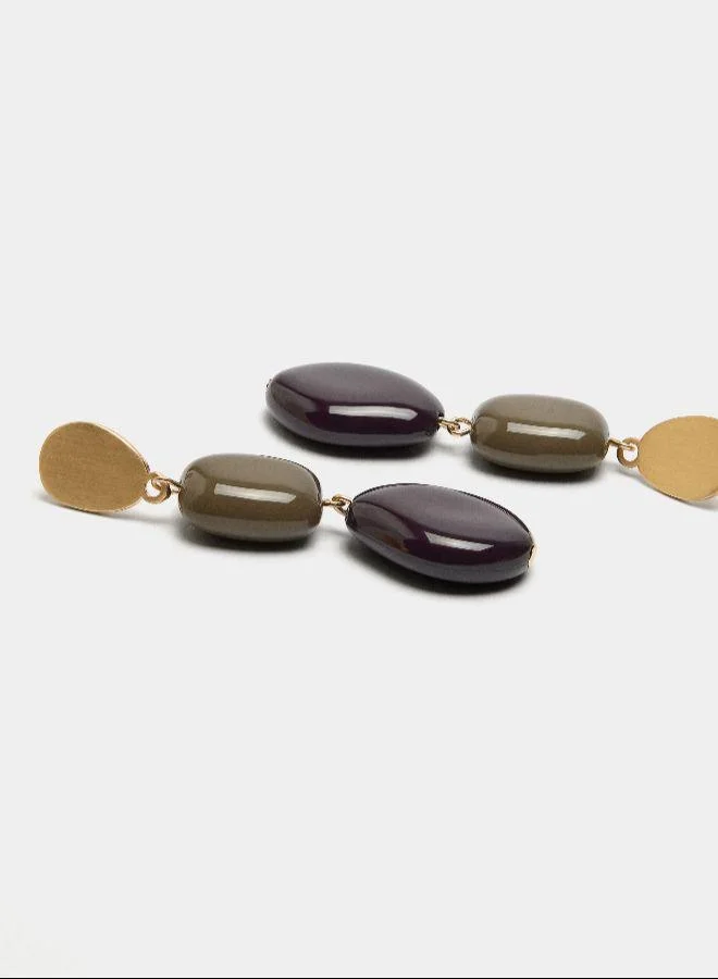 بارفوا أقراط طويلة بتأثير حجر متعددة الألوان