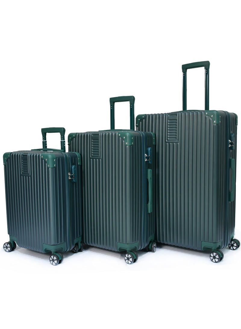 MORANO 3-Piece Unisex Morano Travel Luggage Trolley Set Green Size 28''-24''-20'' Inches. - Image 1