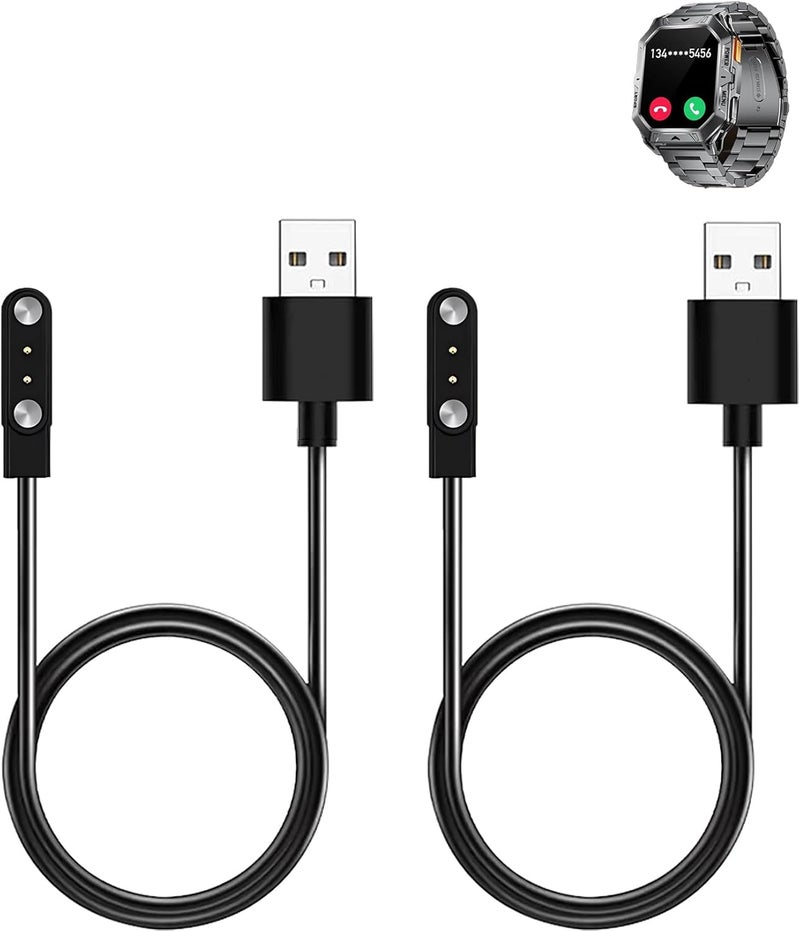 WUNIAK Charging Cable for LIGE Military Smart Watches, Magnetic USB Flexible Charging Cable Accessories for LIGE Military Smart Watches,(2 Pack) - Image 1