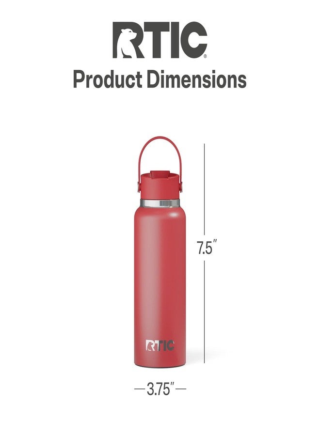 RTIC 32oz Outback Water Bottle, Ceramic Lined, Insulated, Stainless Steel, Double Wall Vacuum-Insulation, Leak-Proof Lid, BPA-Free Water Flask Hiking, Running, Sports, Outdoor, Flag Red - Image 4