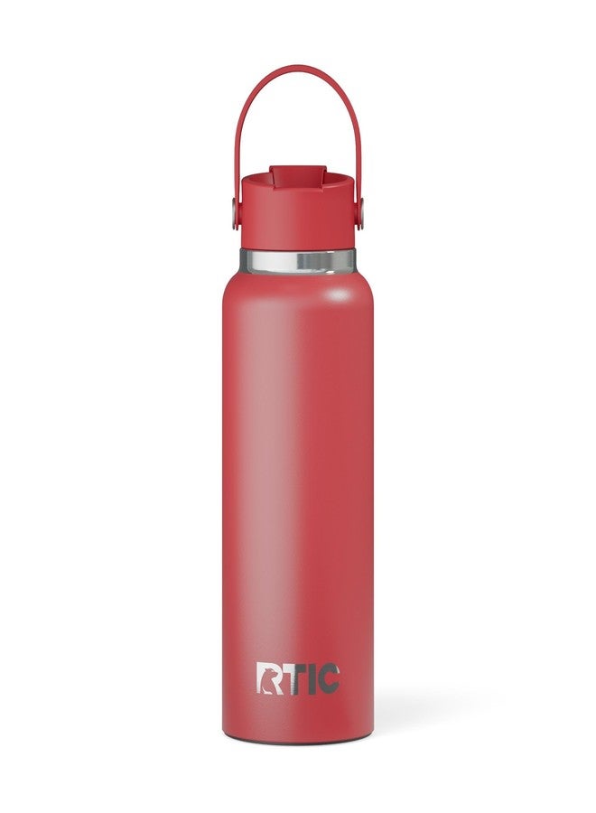 RTIC 32oz Outback Water Bottle, Ceramic Lined, Insulated, Stainless Steel, Double Wall Vacuum-Insulation, Leak-Proof Lid, BPA-Free Water Flask Hiking, Running, Sports, Outdoor, Flag Red - Image 1
