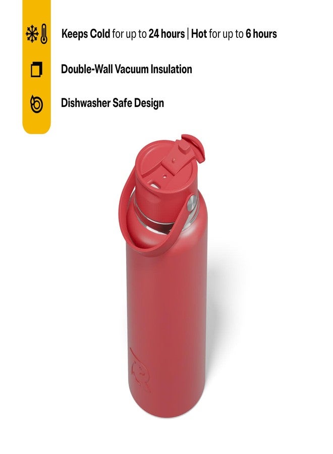 RTIC 32oz Outback Water Bottle, Ceramic Lined, Insulated, Stainless Steel, Double Wall Vacuum-Insulation, Leak-Proof Lid, BPA-Free Water Flask Hiking, Running, Sports, Outdoor, Flag Red - Image 2