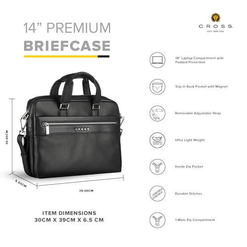 Cross Nueva FV Men's Slim Briefcase Black - (AC021112B-1) - Image 2