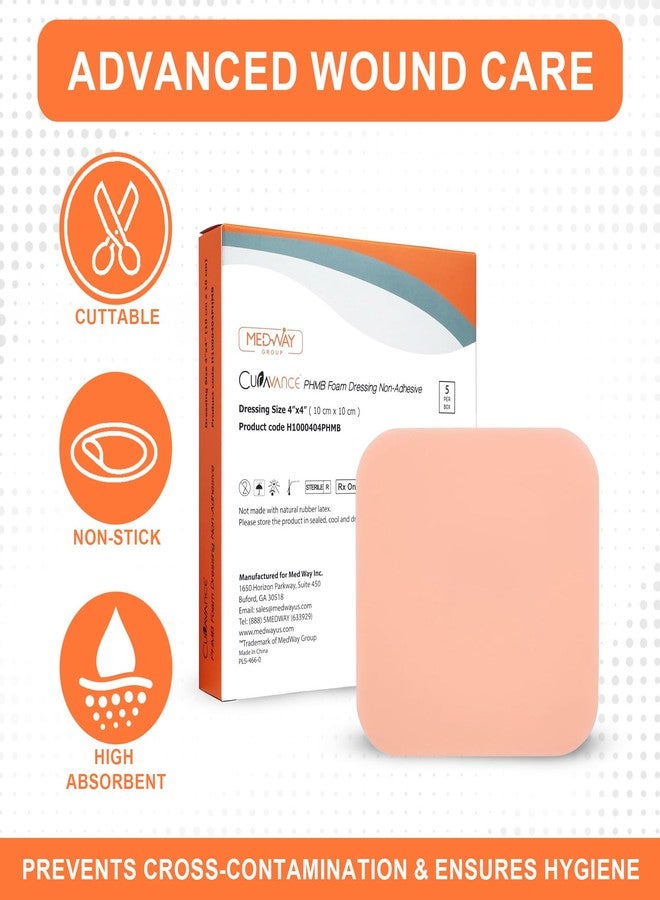 MedVance ضمادة ميدفانس PHMB المائية غير اللاصقة من رغوة هيدروفيلية 4"X4"، علبة تحتوي على 5 ضمادات - Image 4