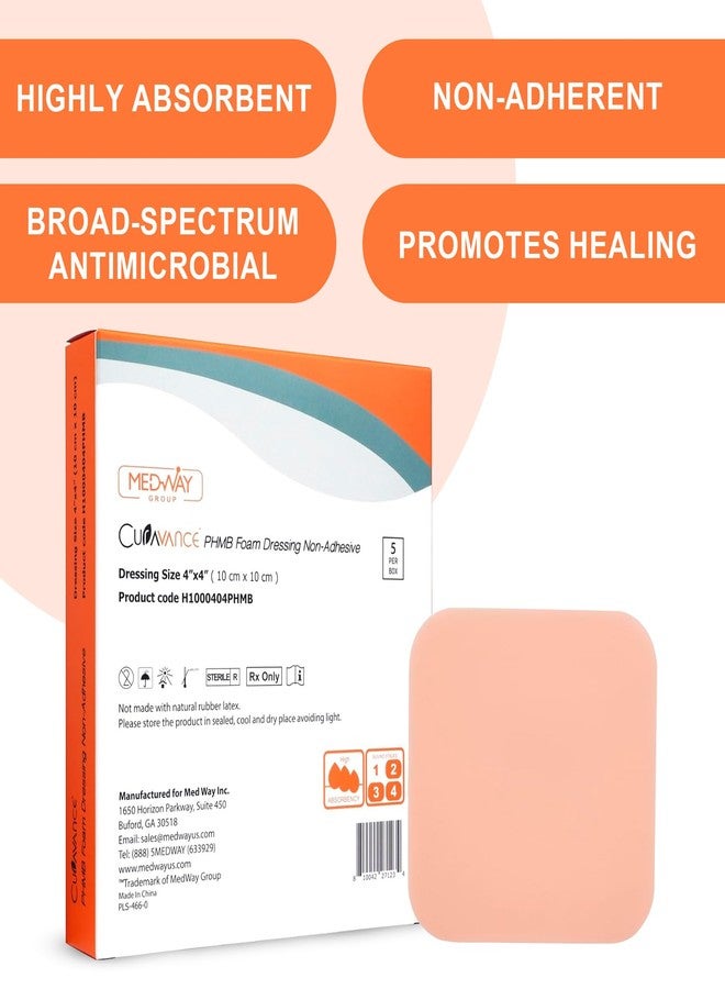 MedVance ضمادة ميدفانس PHMB المائية غير اللاصقة من رغوة هيدروفيلية 4"X4"، علبة تحتوي على 5 ضمادات - Image 2