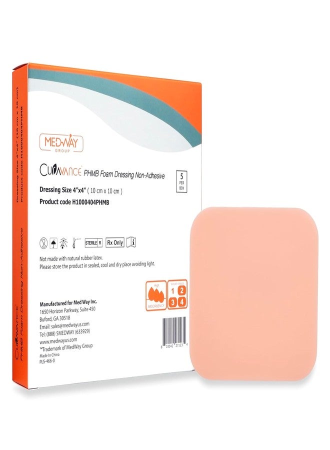 MedVance ضمادة ميدفانس PHMB المائية غير اللاصقة من رغوة هيدروفيلية 4"X4"، علبة تحتوي على 5 ضمادات - Image 1