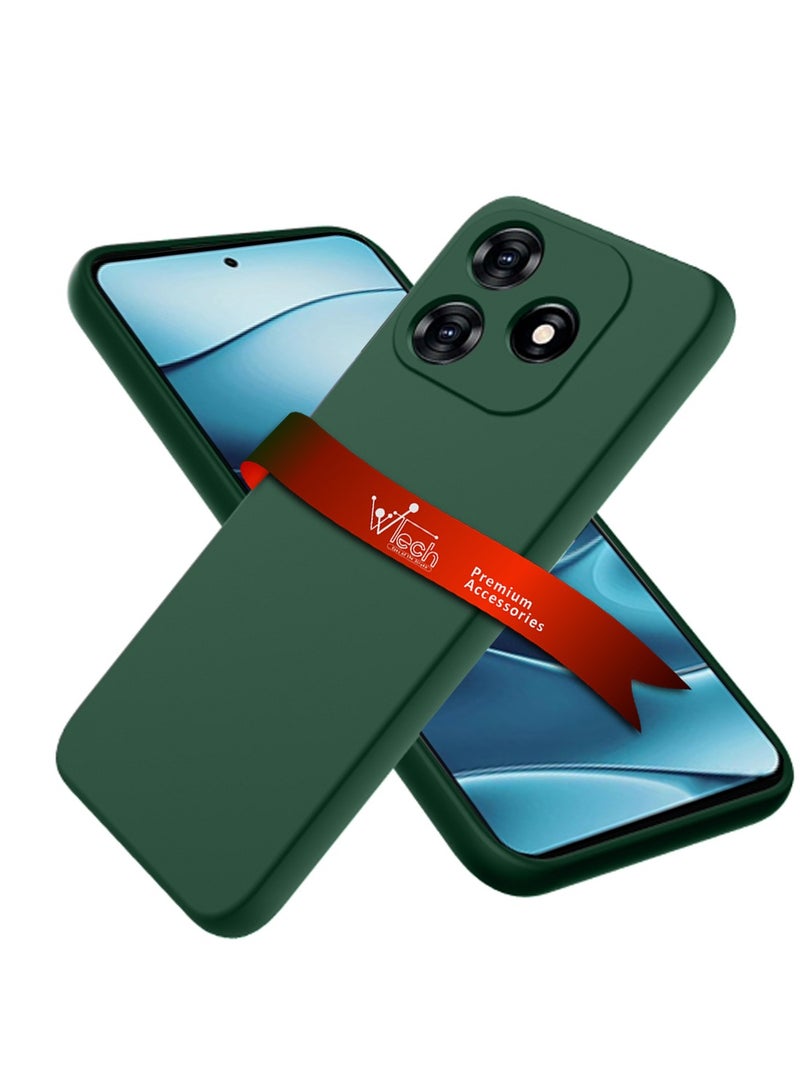 دبليو تيك شاومي ريدمي نوت 14 5 جي 2024 غطاء غطاء سيليكون سائل ناعم ممتاز - أخضر غامق - Image 1
