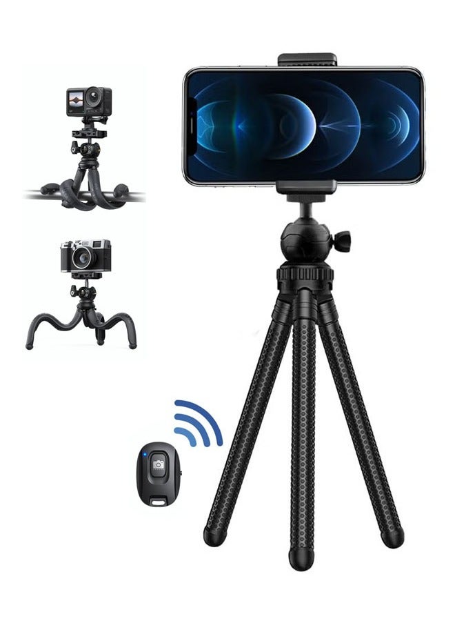 Arabest Mini Flexible Tripod with Bluetooth Remote Control – Desk Stand for Video Shooting, Mobile Phone Holder for Professional Photography, Compact and Portable Stand - Image 1