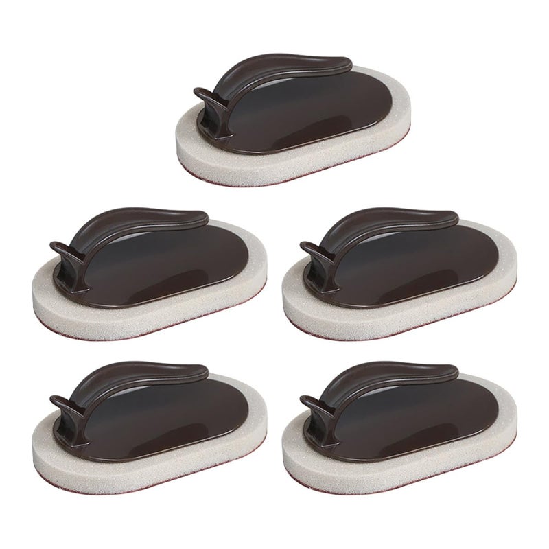 Heavy Duty Emery Sponge Brush 5Pcs Set with Handle for Pot Tableware Cleaning - Image 2