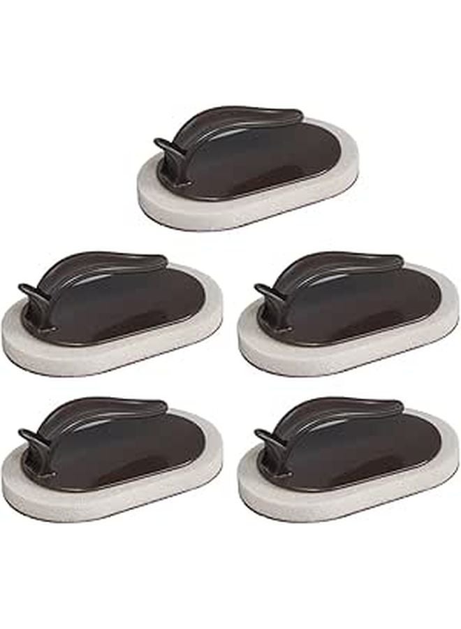 Heavy Duty Emery Sponge Brush 5Pcs Set with Handle for Pot Tableware Cleaning - Image 1