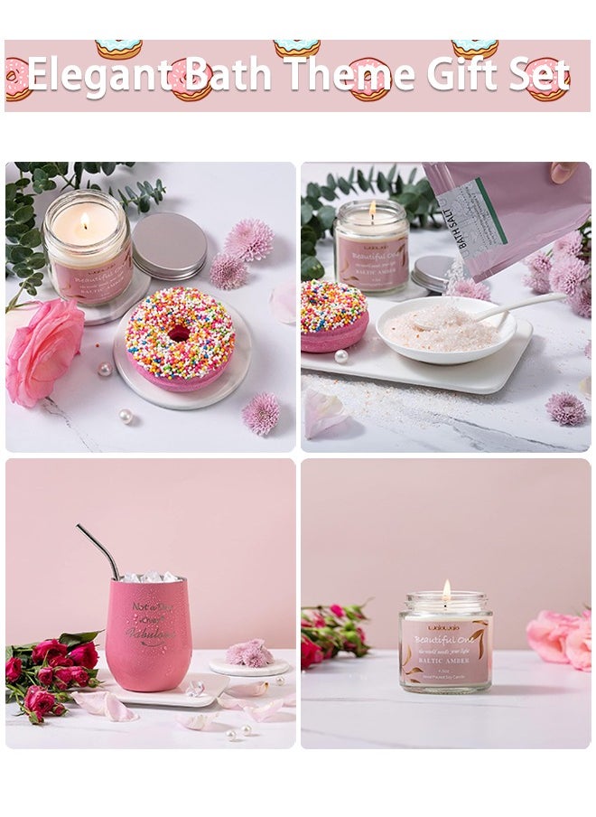 Arabest Wedding/Birthday Gift Set for Bride & Teen Girl - Pink Luxury Box with Custom Tumbler, Candle & Eye Mask (Ramadan Gift for Her)  - Image 3