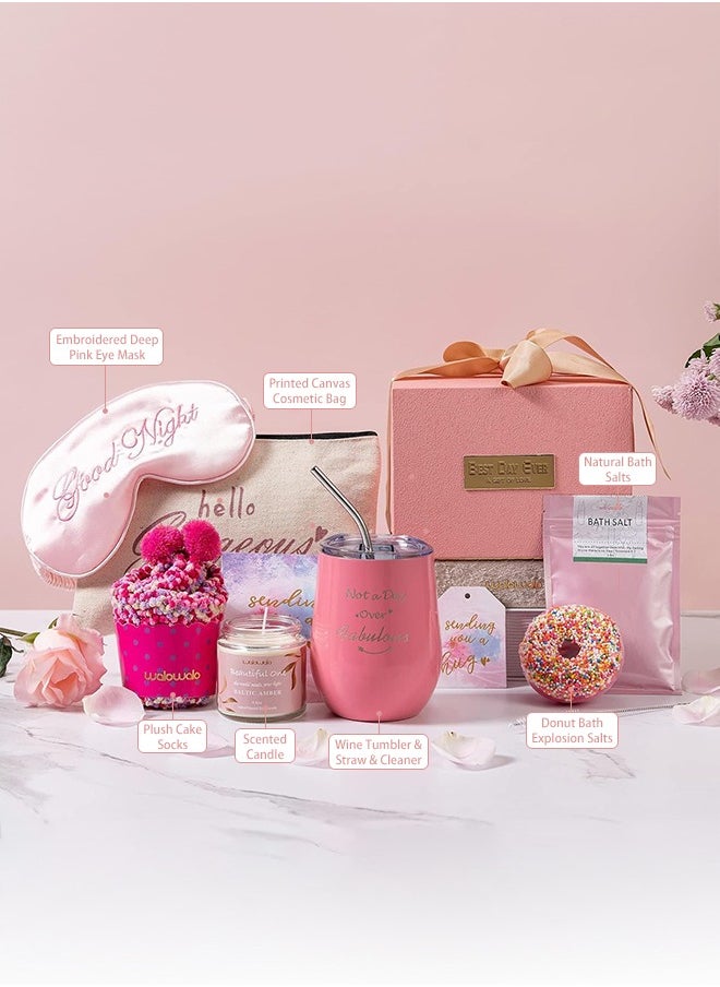 Arabest Wedding/Birthday Gift Set for Bride & Teen Girl - Pink Luxury Box with Custom Tumbler, Candle & Eye Mask (Ramadan Gift for Her)  - Image 2