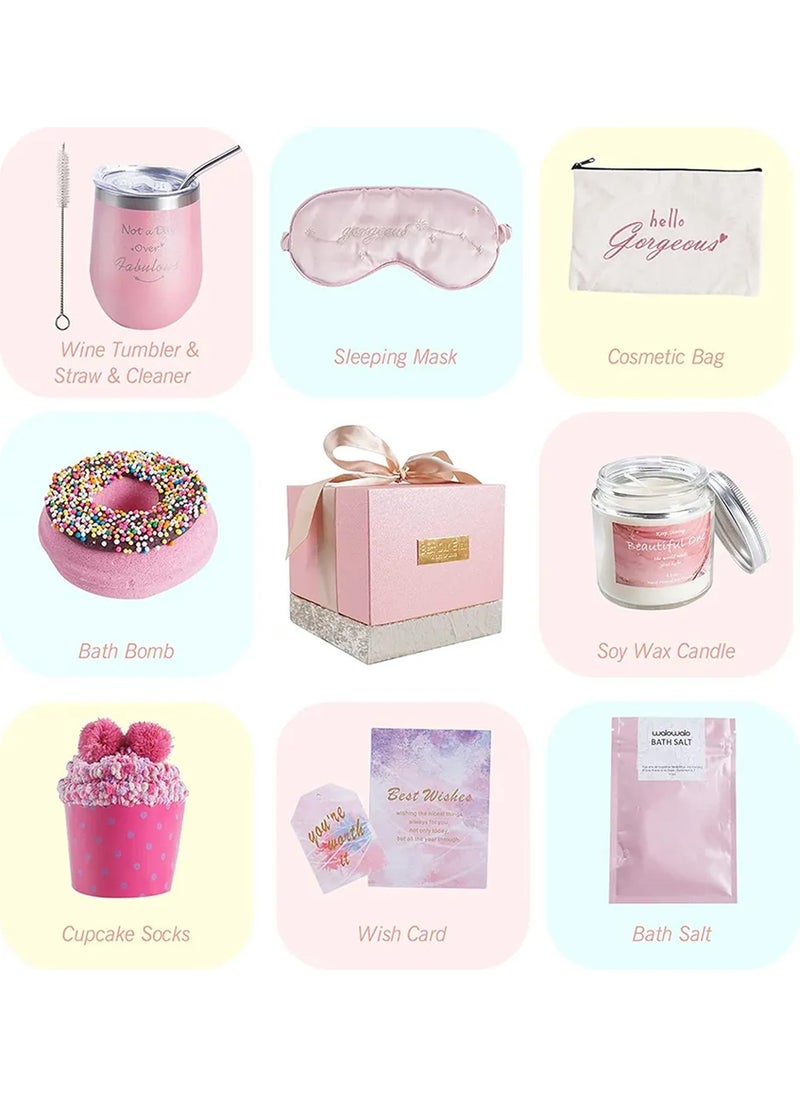 Arabest Wedding/Birthday Gift Set for Bride & Teen Girl - Pink Luxury Box with Custom Tumbler, Candle & Eye Mask (Ramadan Gift for Her)  - Image 5