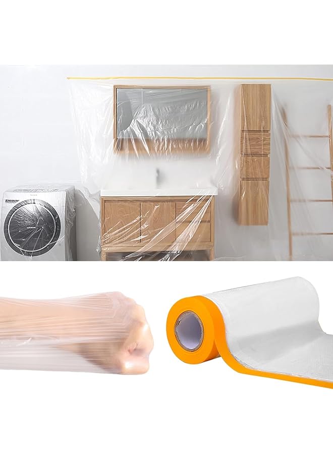 إيروريكس فيلم مقاوم للغبار لتغطية الأثاث، فيلم أريكة، غطاء سرير، 4*25 متر، مناسب للأثاث، منع الغبار، الديكور الهندسي، طلاء مقاوم للرذاذ، شريط لاصق للسيارة - Image 1