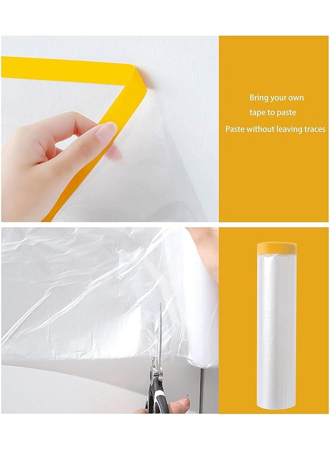 إيروريكس فيلم مقاوم للغبار لتغطية الأثاث، فيلم أريكة، غطاء سرير، 4*25 متر، مناسب للأثاث، منع الغبار، الديكور الهندسي، طلاء مقاوم للرذاذ، شريط لاصق للسيارة - Image 3