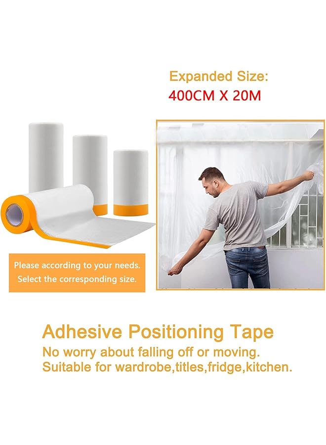 إيروريكس فيلم مقاوم للغبار لتغطية الأثاث، فيلم أريكة، غطاء سرير، 4*25 متر، مناسب للأثاث، منع الغبار، الديكور الهندسي، طلاء مقاوم للرذاذ، شريط لاصق للسيارة - Image 2