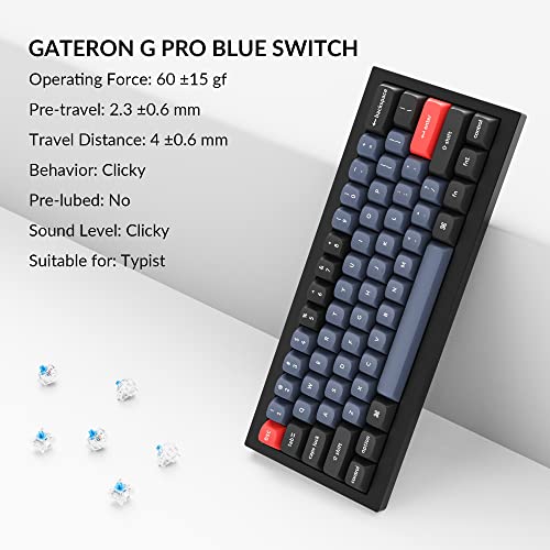 Keychron Q4 Wired Custom Mechanical Keyboard, 60% Layout QMK/VIA Programmable Macro with Hot-swappable Gateron G Pro Blue Switch Double Gasket Compatible with Mac Windows Linux (Black) - Image 5
