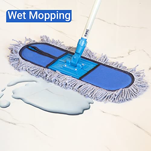 KWEL Wet and Dry Cotton Pad Floor Mop with Telescopic Long Handle Suitable for All Types of Floor (18 Inch) - Image 5