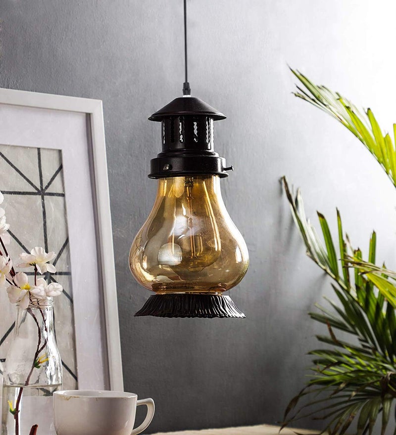 GreyWings Cherry Hanging Pendant Light for Home, Vintage Ceiling Lamp for Dining Room, Living, Bedroom, Metal & Glass Indoor Light Fixture, Pack of 1 - Image 2